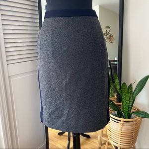Grey and Navy J.Crew Pencil Skirt